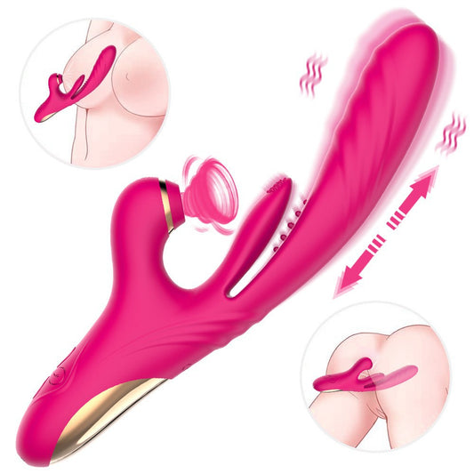 Sucking Tongue Licking Egg with Telescopic Vibration & Smart Heating Masturbator