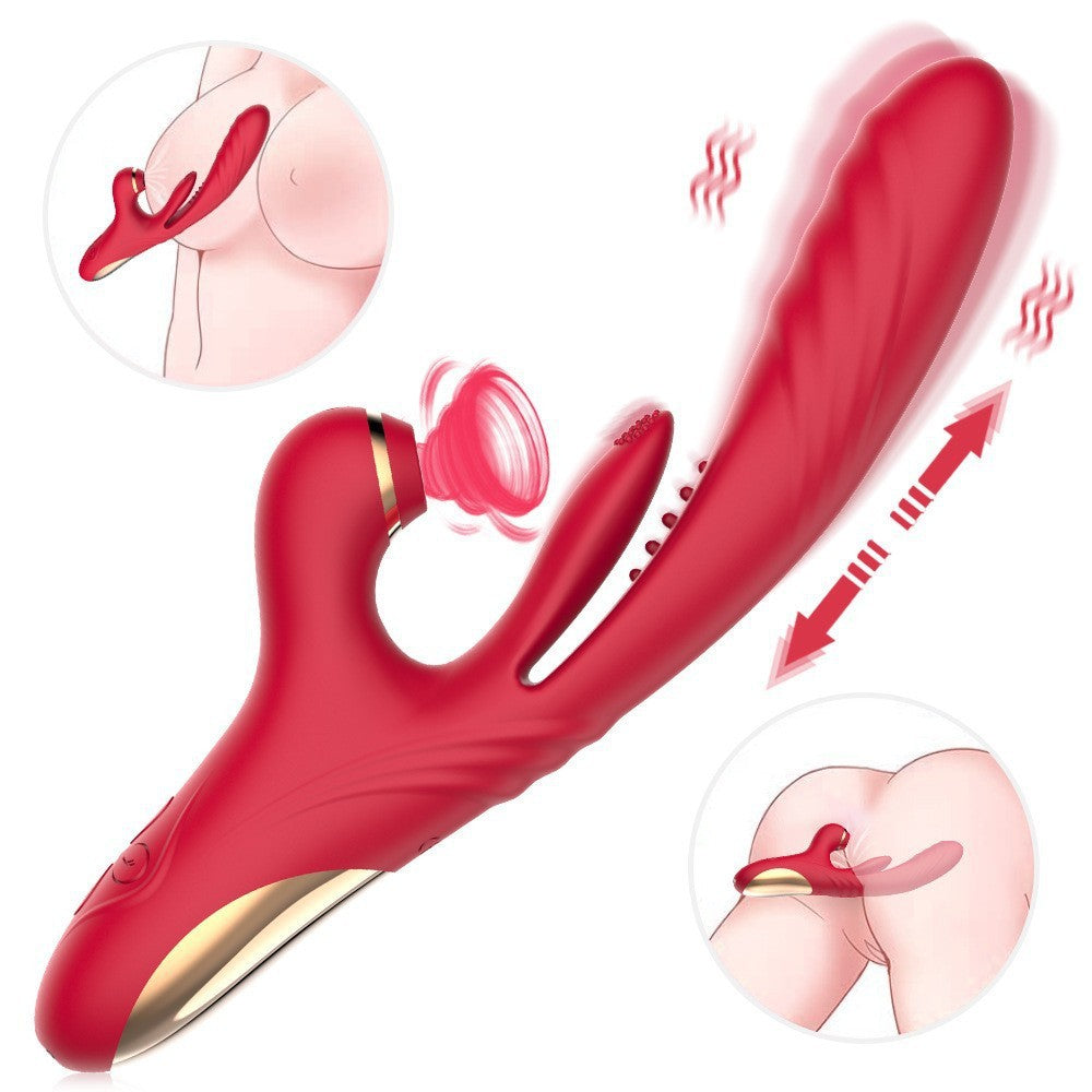 Sucking Tongue Licking Egg with Telescopic Vibration & Smart Heating Masturbator