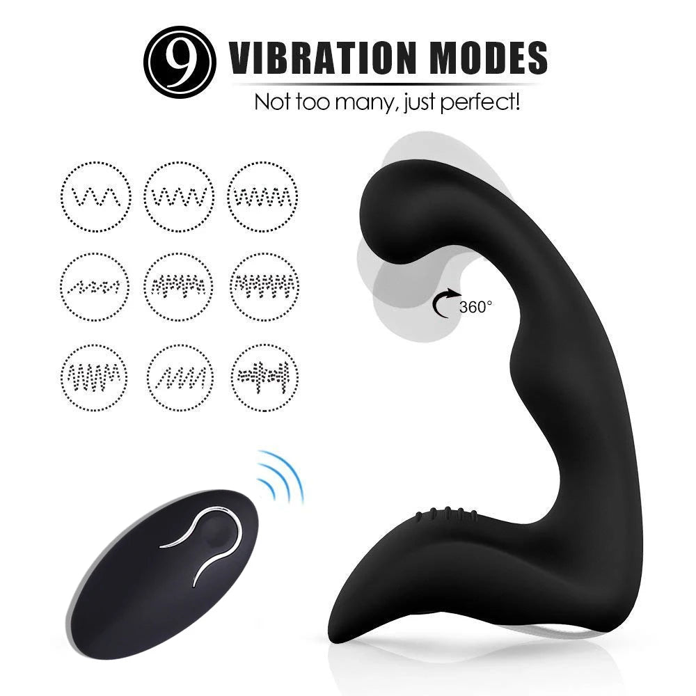 Remote Control 9-Speed Prostate Massager – USB Charging Strapon for Men & Women, Anal Vibrator & Sex Toy