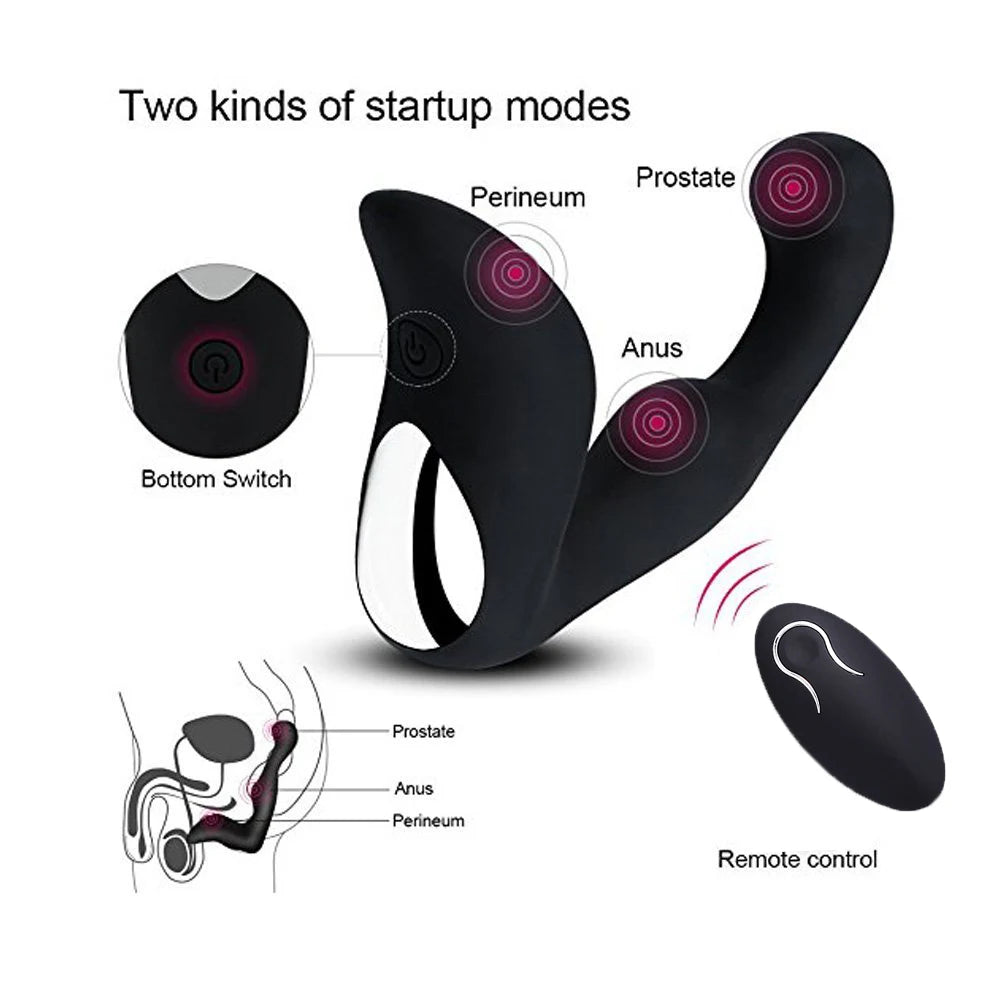 Remote Control 9-Speed Prostate Massager – USB Charging Strapon for Men & Women, Anal Vibrator & Sex Toy