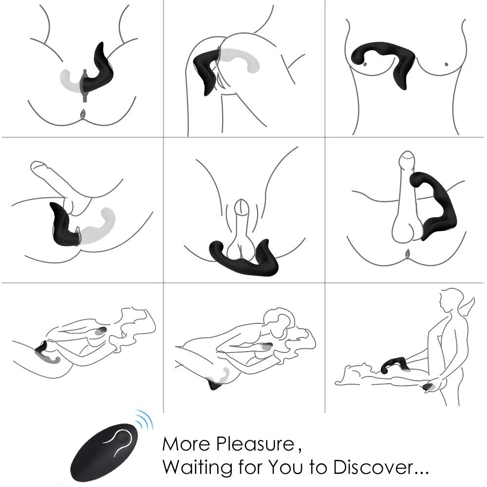 Remote Control 9-Speed Prostate Massager – USB Charging Strapon for Men & Women, Anal Vibrator & Sex Toy