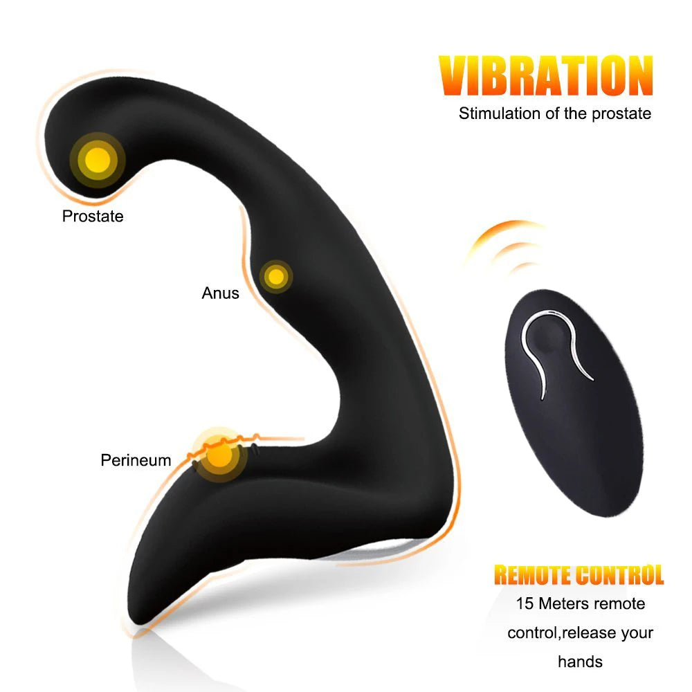 Remote Control 9-Speed Prostate Massager – USB Charging Strapon for Men & Women, Anal Vibrator & Sex Toy